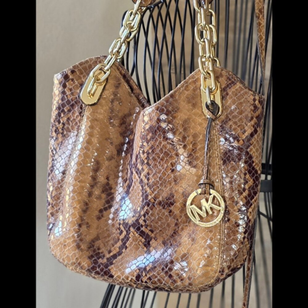 Michael Kors Python Tan/Brown Hobo